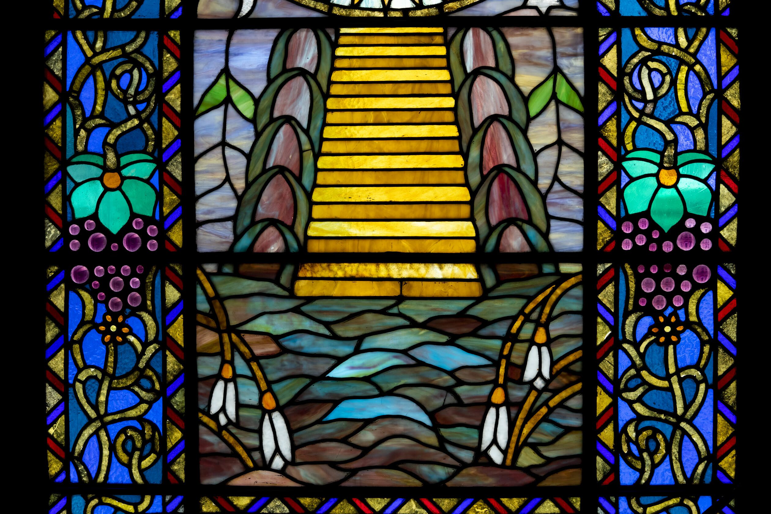 beautiful stained glass at b'nai jeshurun