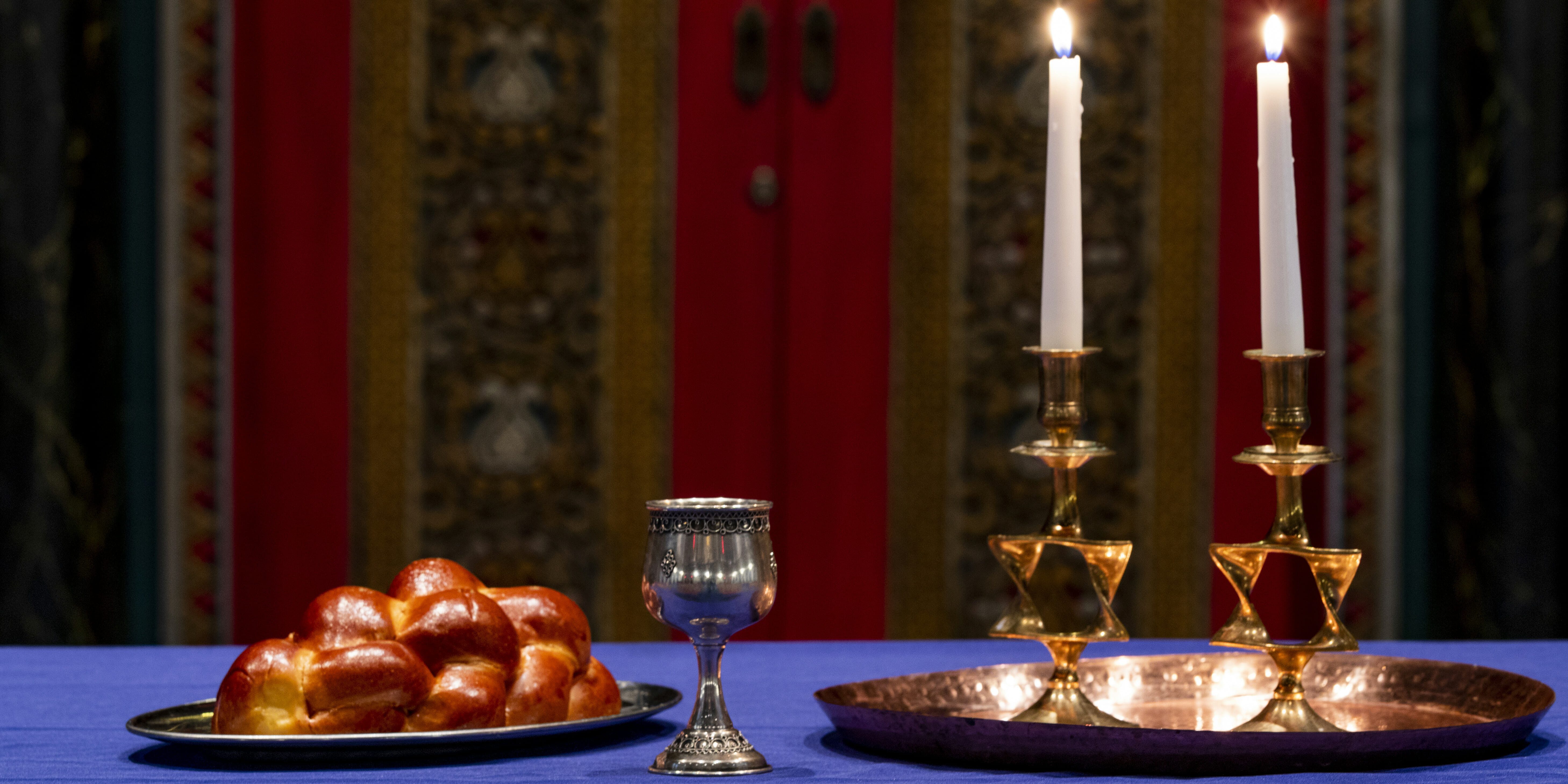 candles and challah